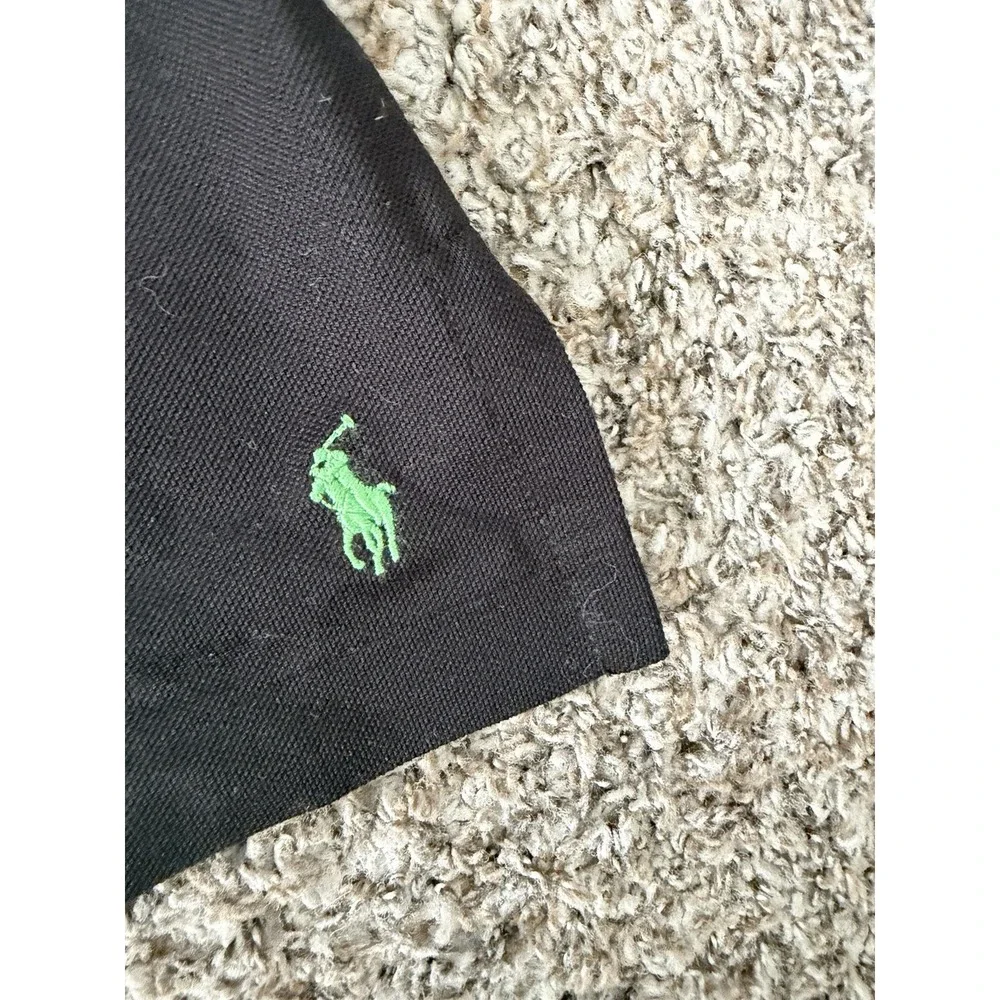 Polo Golf Ralph Lauren Long Sleeve Shirt Black Green Large Pima Cotton Peru 90s